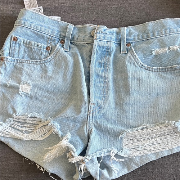 Levi's Women's Jean Shorts - Light Blue, Pink, White - Picture 3 of 7